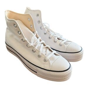Converse Chuck Taylor All Star Lift Hi Canvas Shoes Womens Sz 10.5 White 560846C